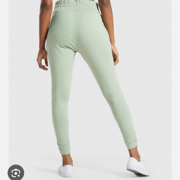 Gymshark x Whitney Simmons High Rise Fitted Joggers Zip Pockets XS Green - Picture 2 of 9
